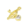 Brass Pave Clear Cubic Zirconia Pendants KK-L238-11G-2