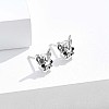 Anti-Tarnish Rhodium Plated 925 Sterling Silver Stud Earrings STER-BB72117-5