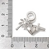 Brass Micro Pave Clear Cubic Zirconia European Dangle Charms KK-D431-033F-P-3