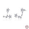 Anti-Tarnish Rhodium Plated 925 Sterling Silver Ear Studs HJEW-FF0012-22-6