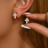 Exquisite Stainless Steel Rhinestone Hoop Earrings AK6534-4-1