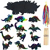 12Pcs Dinosuar Scratch Rainbow Painting Art Paper LS-PW-WG54087-01-1