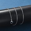 Classic Plain 304 Stainless Steel Mens Womens Cable Chain Necklaces STAS-UN0017-38P-A-2