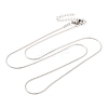 201 Stainless Steel Round Snake Chain Necklaces for Women NJEW-G140-06A-P-1-1