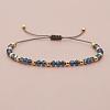 Glass & Brass Round Beads Braided Bead Bracelets RD6595-8-1