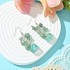 Natural Rose Quartz Chip & Natural Quartz Dangle Earrings for Women EJEW-TA00560-03-2