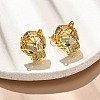 Brass Micro Pave Cubic Zirconia Stud Earrings EJEW-C123-01G-2