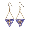 Handmade Glass Seed Beads Rhombus Dangle Earrings EJEW-MZ00542-05-2