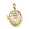 Brass Micro Pave Clear Cubic Zirconia Diffuser Locket Pendants KK-A303-28C-G-1