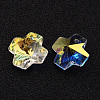 Cross Faceted K9 Glass Charms EGLA-O006-05-2