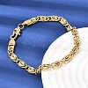 304 Stainless Steel Swirl  Link Bracelets for Women BJEW-K240-11G-2