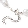 Natural South Red Agate Chip & Glass Pearl Round Beaded Necklaces for Women NJEW-JN05609-4