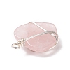 Natural Rose Quartz Pendants PALLOY-JF01663-08-3
