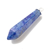 Natural Mixed Gemstone Pointed Pendants PALLOY-JF01506-4