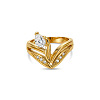 304 Stainless Steel Micro Pave Clear Cubic Zirconia Finger Rings WG80AC4-01-2