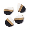 Opaque Resin & Walnut Wood Pendants RESI-M027-04B-4