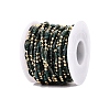 Handmade Brass & Glass Beaded Link Chains CHC-Q021-04A-G-2