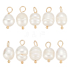 10Pcs Natural Cultured Freshwater Pearl Pendants FIND-LP0001-54-1
