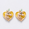 Brass Enamel Pendants KK-T049-025G-03-NF-1