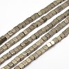 Cube Natural Pyrite Beads Strands G-I126-17-3x3mm-1