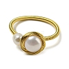 Natural Pearl Open Cuff Ring RJEW-H220-13G-2