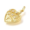 Brass Micro Pave Cubic Zirconia Pendants KK-V007-005G-03-2