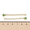 Ion Plating(IP) 316 Surgical Stainless Steel Curb Chain Extender with Natural Green Aventurine Round Charm STAS-A097-01G-13-3