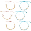 6Pcs 2 Colors Natural Gemstone Braided Bead Bracelets BJEW-GO0001-03-1