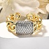 Brass Micro Pave Cubic Zirconia Cuff Rings RJEW-U035-03GP-2