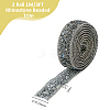 Rhinestone & Glass Seed Bead & Iron Curb Chain Ribbon DIY-WH0349-222-2