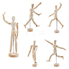 3 Styles Unfinished Blank Wooden Puppet DIY-FH0006-97-1