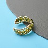 Faceted Cubic Zirconia Beads Open Cuff Ring for Girl Women RJEW-JR00395-4