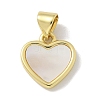 Brass Pave Shell Heart Charms KK-M300-18G-1