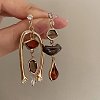 Zinc Alloy Resin Dangle Earrings FS-WG0D0C1-01-1