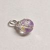 Baking Paint Transparent Glass Pendants X1-PALLOY-TAC0062-06-1
