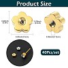 40Pcs 4 Styles Stainless Steel Ear Nuts STAS-FS0002-21-3