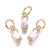 Brass Micro Pave Cubic Zirconia Charms ZIRC-F111-03G-03-1