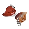 Natural Red Jasper Heart Pendants G-H073-03P-06-2