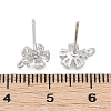 Brass Micro Pave Clear Cubic Zirconia Stud Earring Findings KK-Z099-02P-01-3
