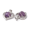 Natural Amethyst Pendants G-P484-04P-04-3