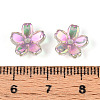 Transparent Electroplate Glass Bead Caps EGLA-N015-01D-3