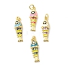 Brass Enamel Pendants KK-H529-51G-1