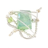 Electroplated Natural Quartz Copper Wire Wrapped Pendants PALLOY-TA00429-05-2