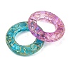 Baking Paint and Golden Metal Enlaced Glass Beads DGLA-T004-13M-2
