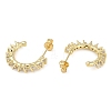 Rack Plating C-Shaped Brass Pave Clear Cubic Zirconia Stud Earrings EJEW-Z059-04G-2