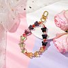Butterfly & Round Glass Beads Strap Pendant Decoration HJEW-JM02030-2