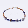 Natural & Synthetic Mixed Stone and Glass Beaded Necklaces NJEW-K107-06-2