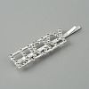 Word LUCKY Alloy Rhinestone Hair Bobby Pins FIND-WH0152-34C-S-1