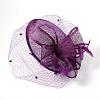 Elegant Dark Violet Fascinators UK for Weddings OHAR-S165-02-2