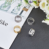 6Pcs 3 Styles Brass Rings FIND-SC0010-81-4